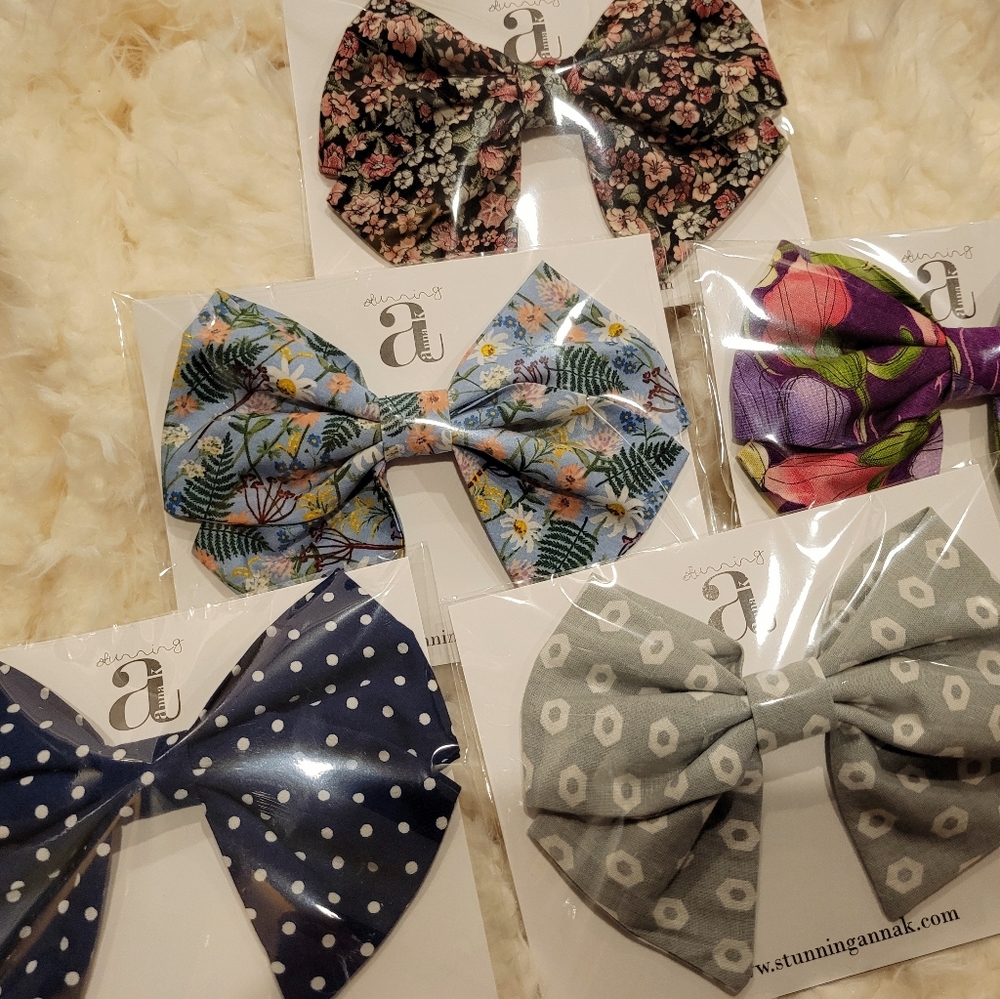 Stunning Anna K Bows - nine bows, 2 sizes, snap clip backs, hair accessories